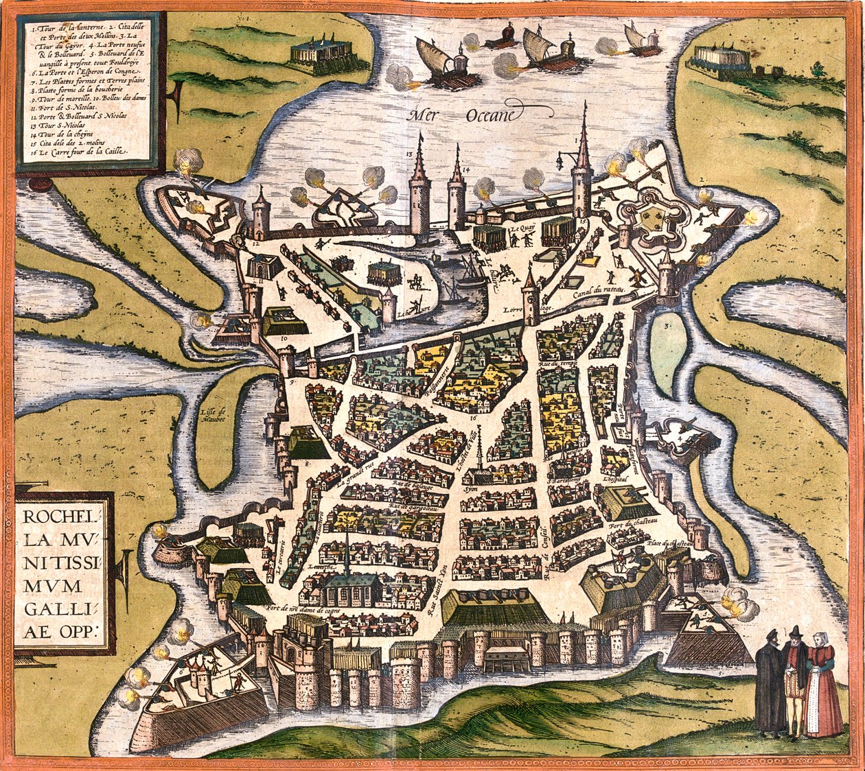 La Rochelle, Ranska tekijältä Georg and Hogenberg Franz (1535 90) Braun