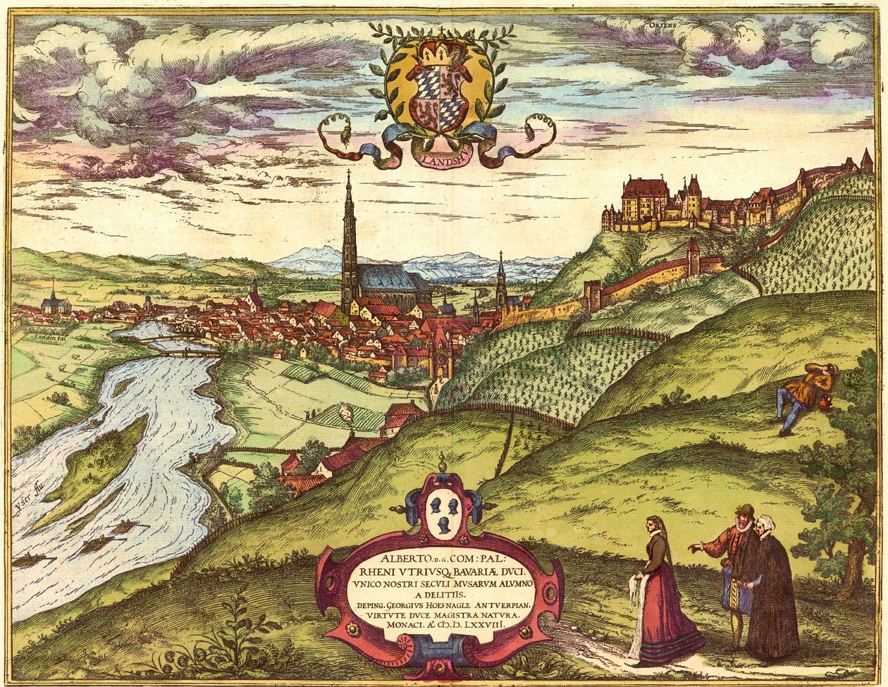 Landshut, Saksa tekijältä Georg and Hogenberg Franz (1535 90) Braun