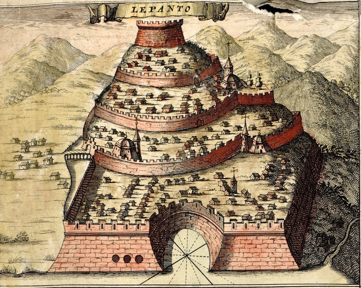 Lepanto, Kreikka tekijältä Georg and Hogenberg Franz (1535 90) Braun