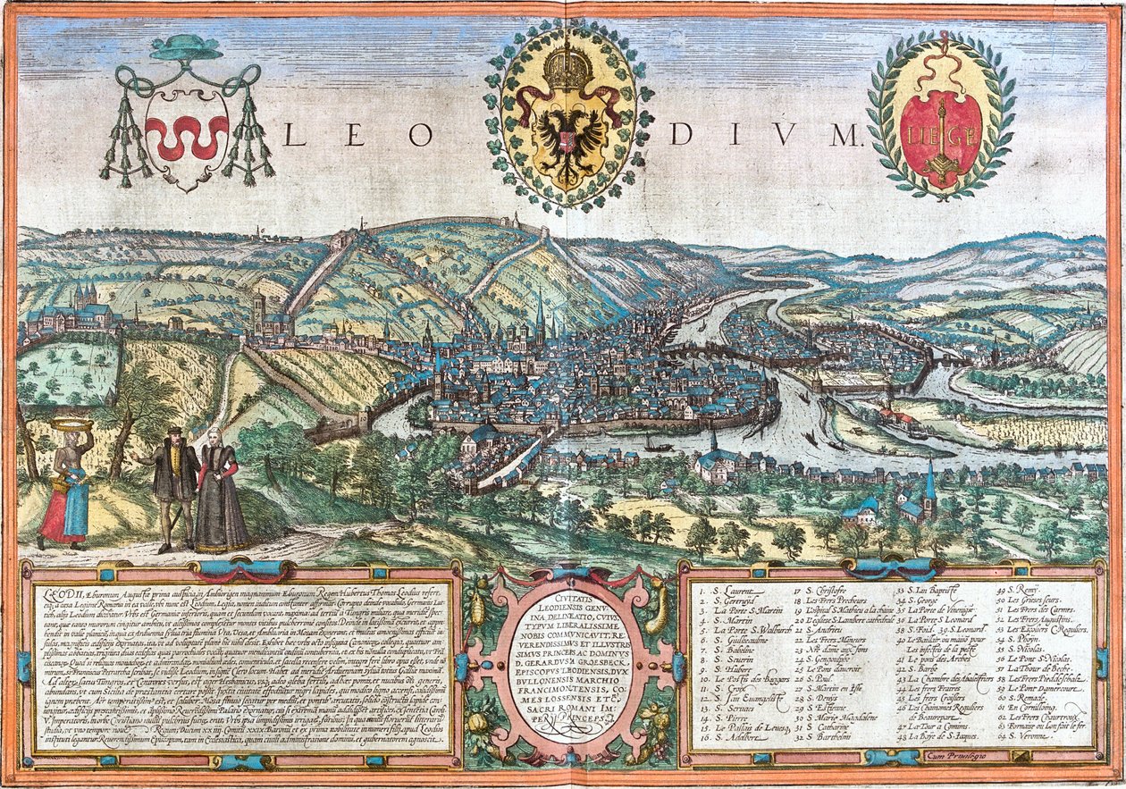 Liege, Belgia tekijältä Georg and Hogenberg Franz (1535 90) Braun