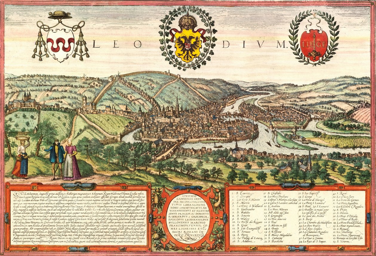 Liege, Belgia tekijältä Georg and Hogenberg Franz (1535 90) Braun