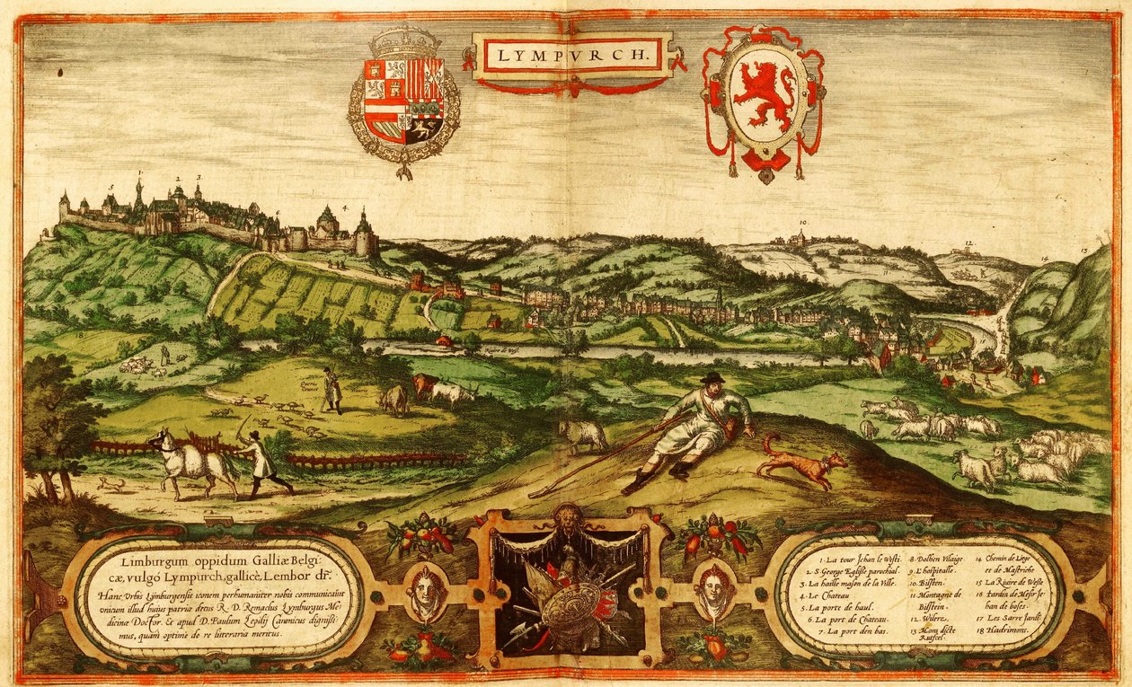 Limbourg, Alankomaat tekijältä Georg and Hogenberg Franz (1535 90) Braun