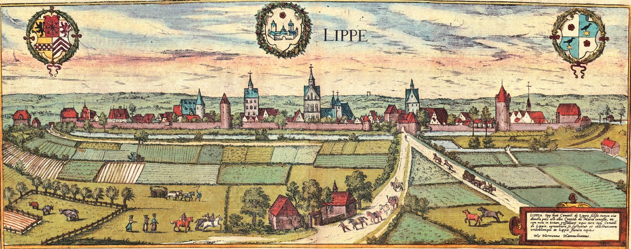Lippe, Saksa tekijältä Georg and Hogenberg Franz (1535 90) Braun