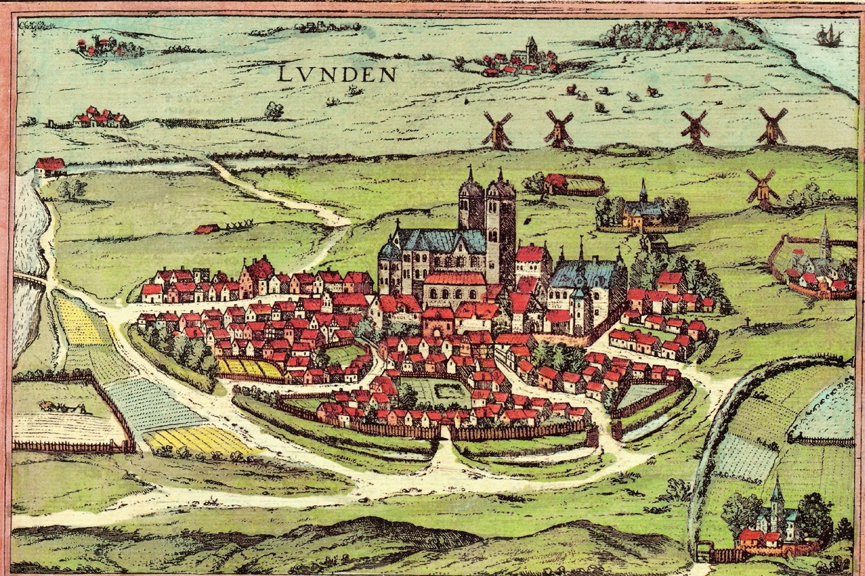 Lund, Ruotsi tekijältä Georg and Hogenberg Franz (1535 90) Braun