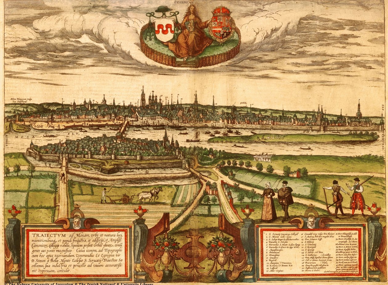 Maastricht, Alankomaat, Hollanti tekijältä Georg and Hogenberg Franz (1535 90) Braun
