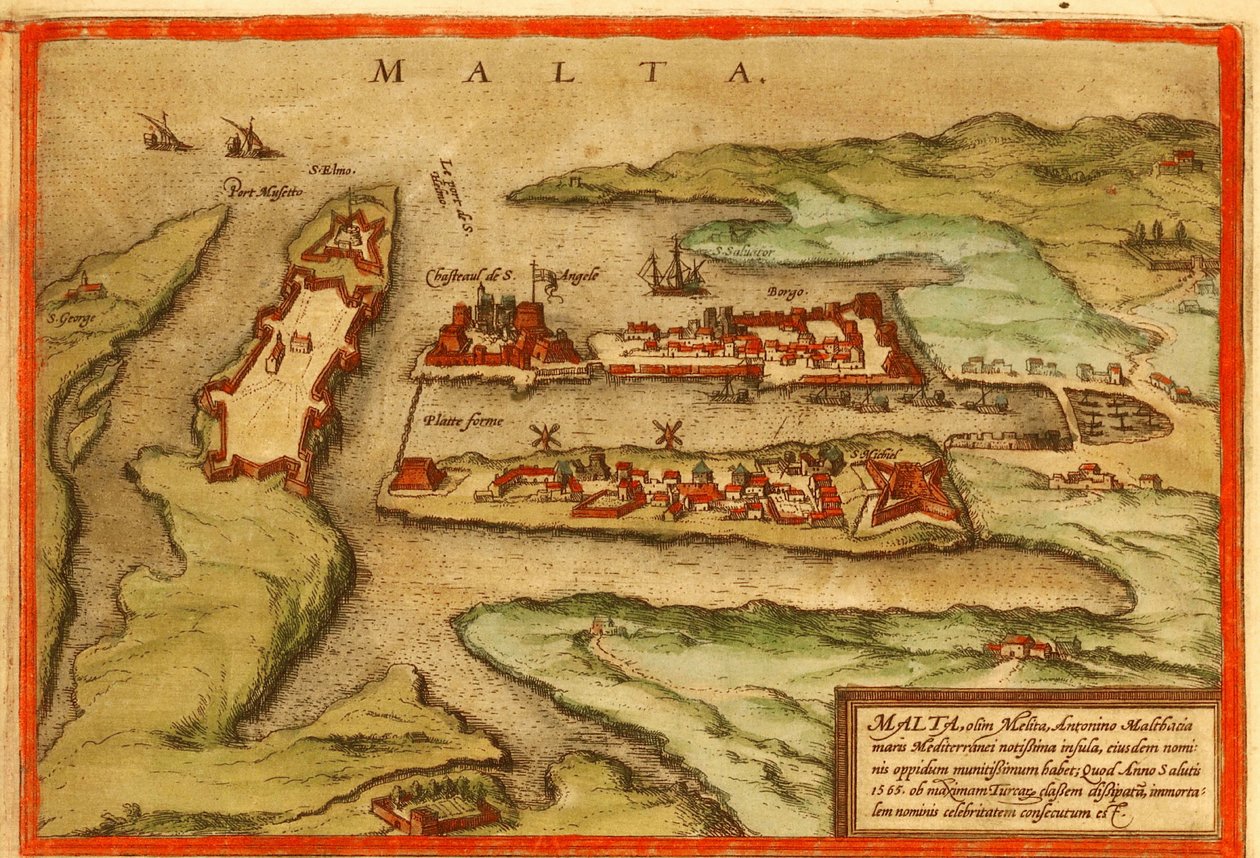 Malta tekijältä Georg and Hogenberg Franz (1535 90) Braun