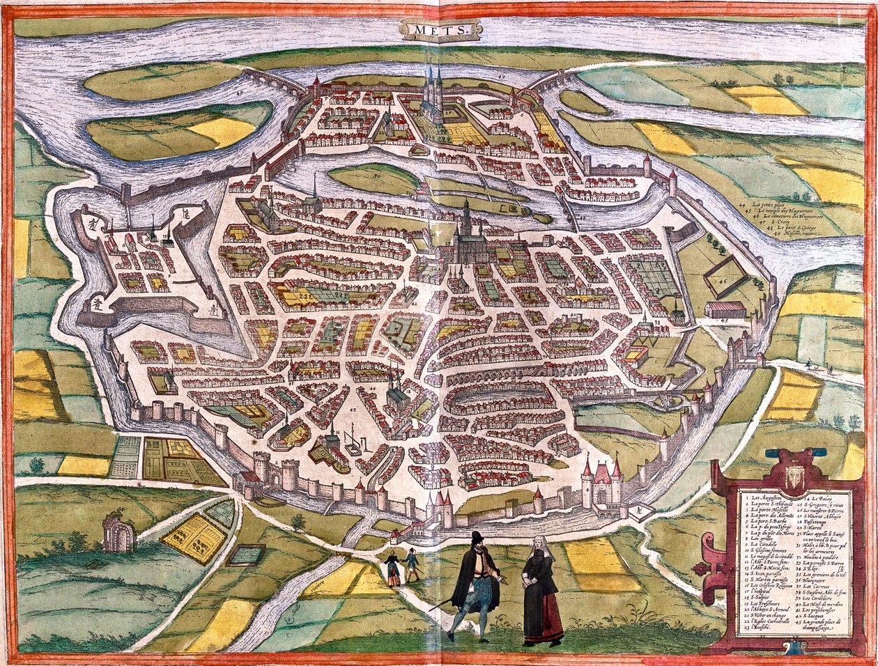 Metz, Ranska tekijältä Georg and Hogenberg Franz (1535 90) Braun