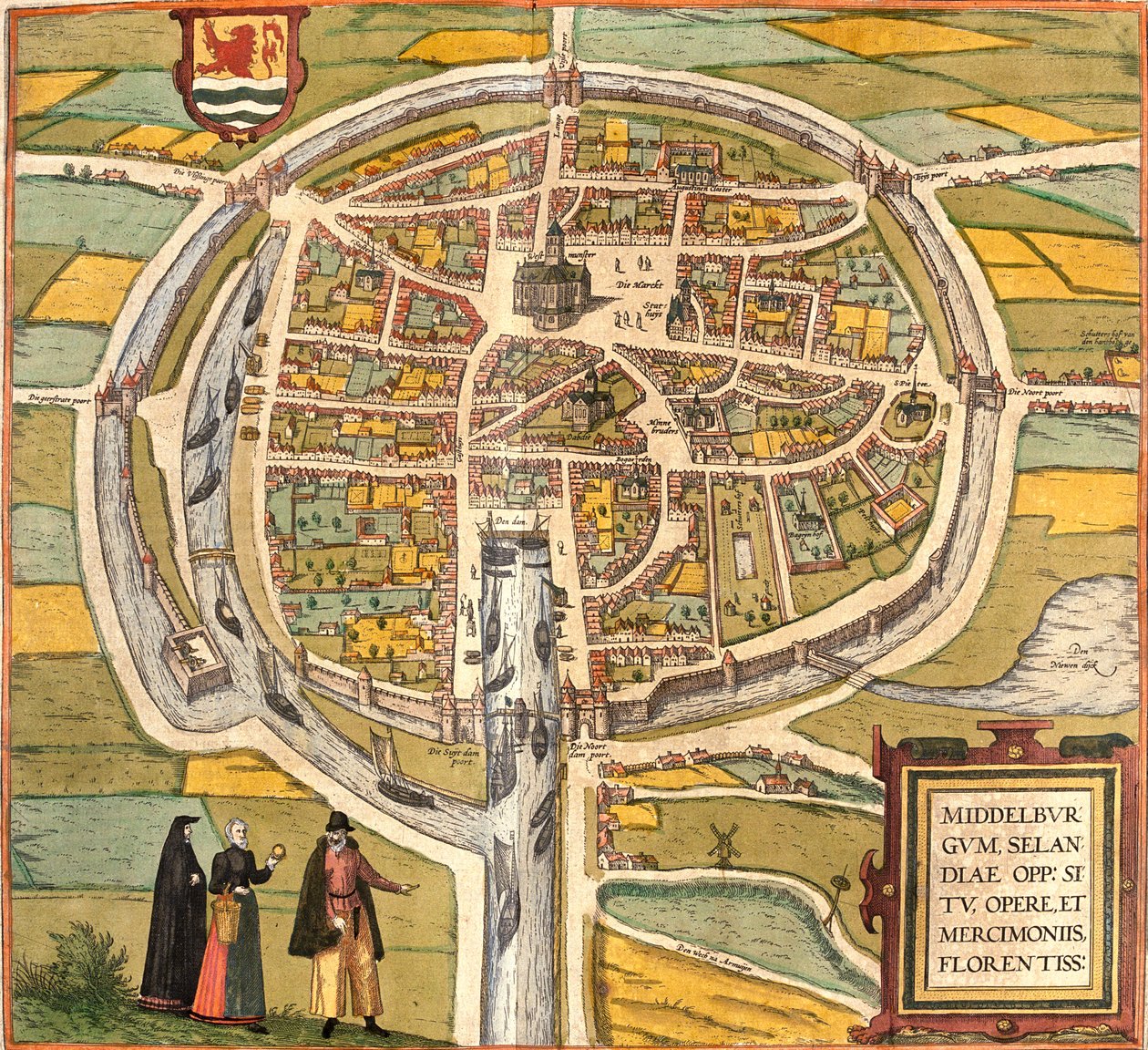 Middelburg, Alankomaat tekijältä Georg and Hogenberg Franz (1535 90) Braun