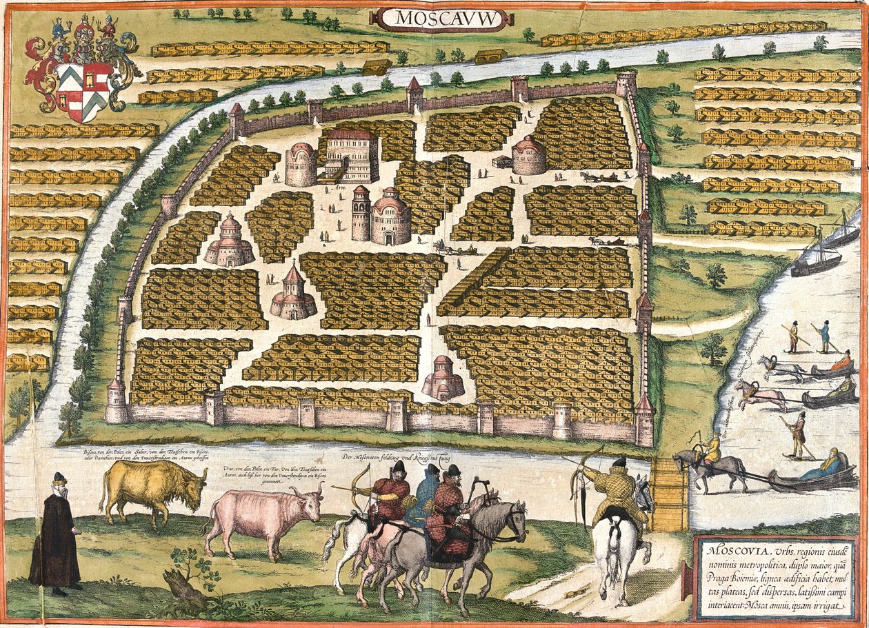 Moskova, Venäjä tekijältä Georg and Hogenberg Franz (1535 90) Braun