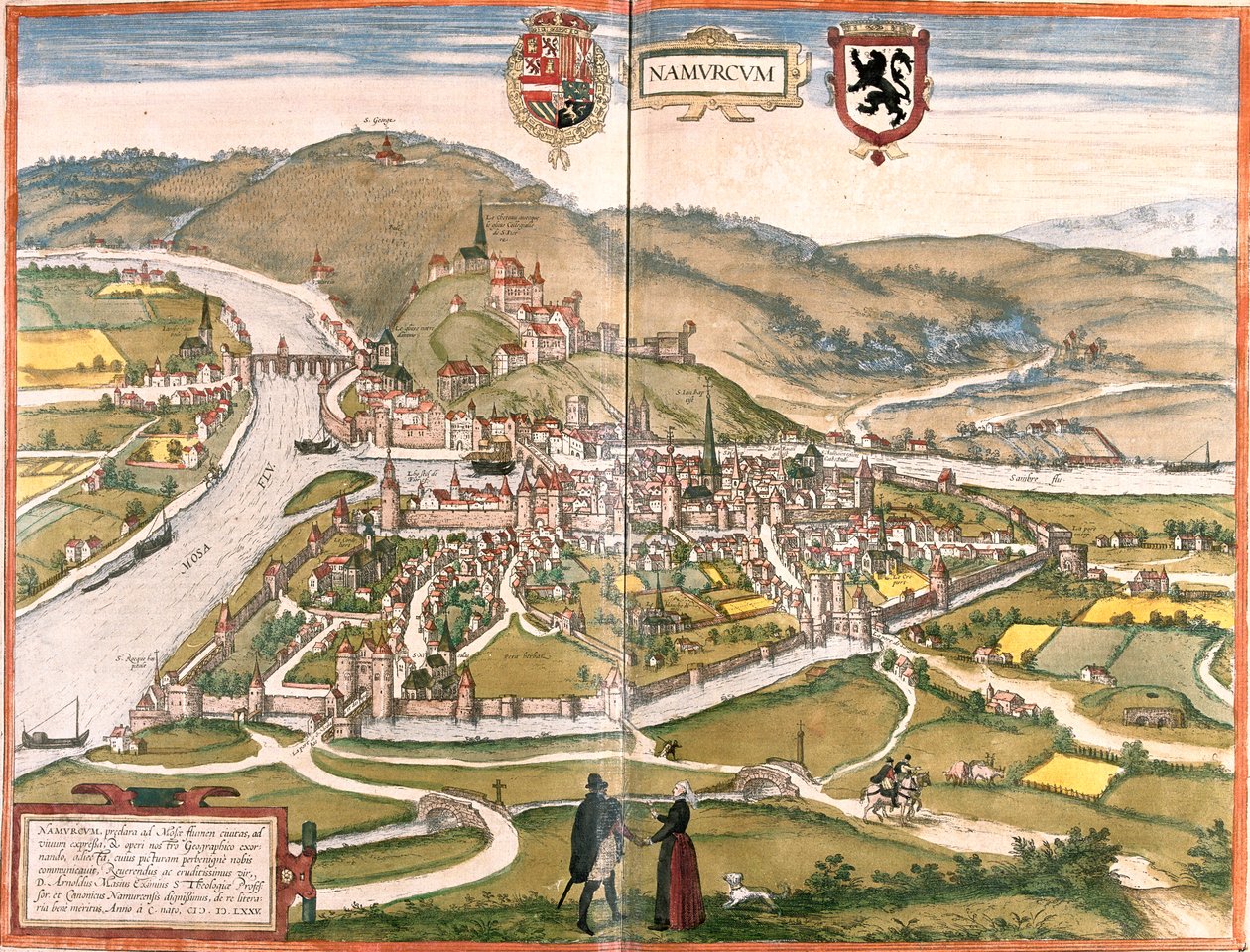 Namur, , Belgia tekijältä Georg and Hogenberg Franz (1535 90) Braun