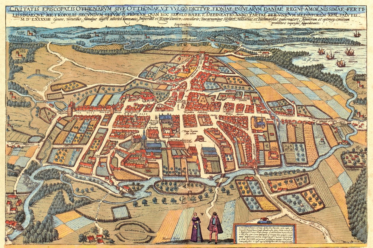 Odense, Tanska tekijältä Georg and Hogenberg Franz (1535 90) Braun