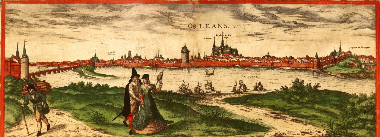 Orleans, Ranska tekijältä Georg and Hogenberg Franz (1535 90) Braun