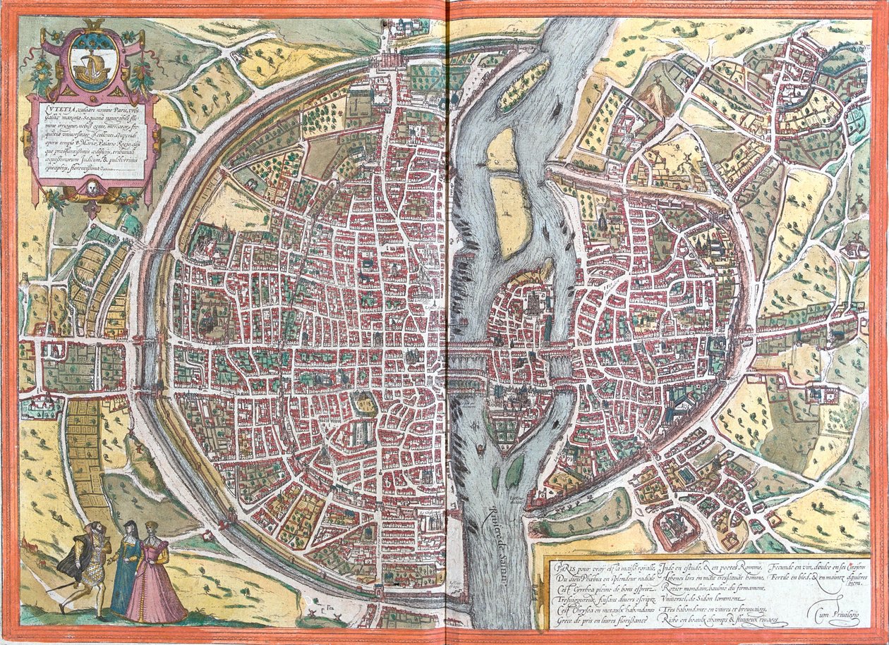 Pariisi, Ranska tekijältä Georg and Hogenberg Franz (1535 90) Braun