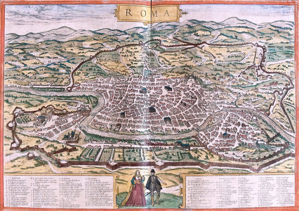 Rooma, Italia tekijältä Georg and Hogenberg Franz (1535 90) Braun