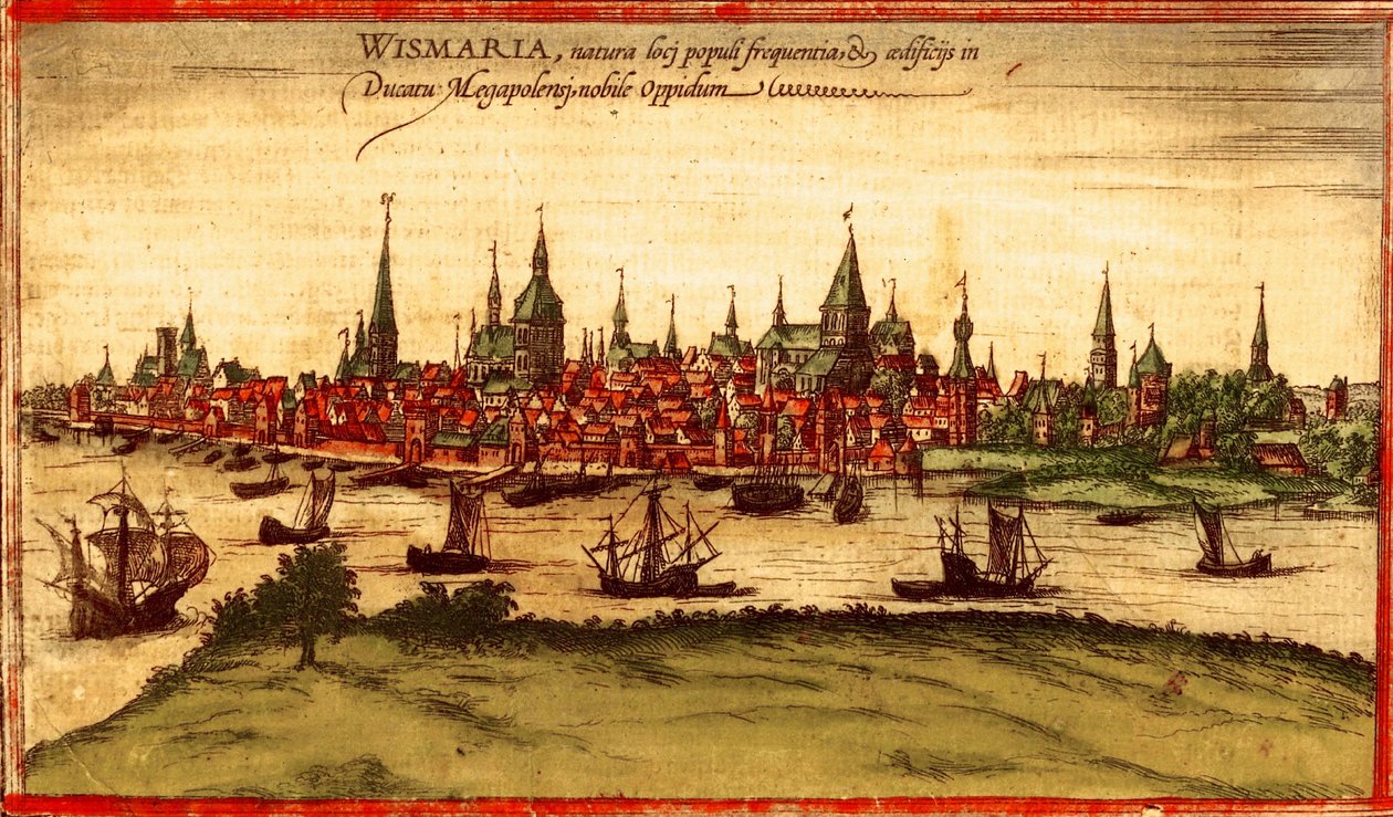 Rostock, Saksa tekijältä Georg and Hogenberg Franz (1535 90) Braun