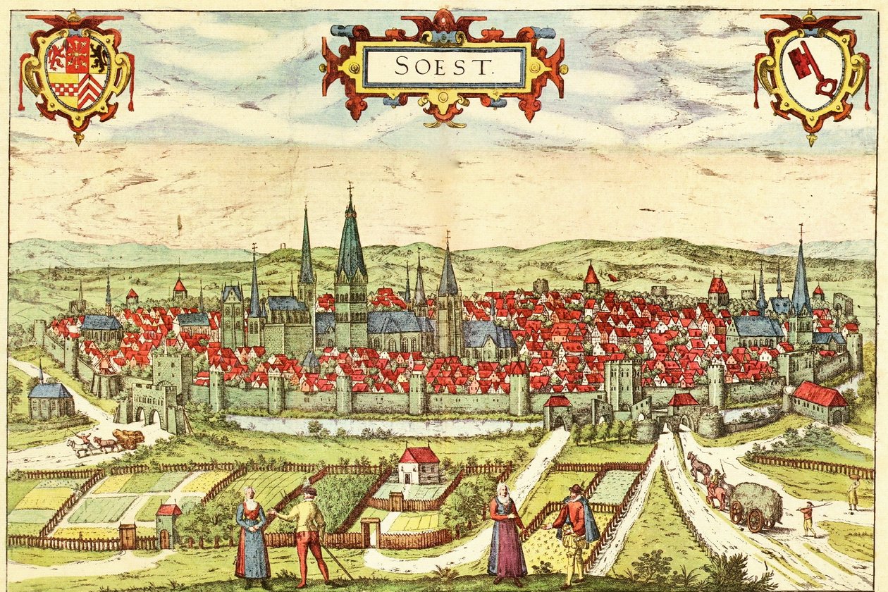 Soest, Saksa tekijältä Georg and Hogenberg Franz (1535 90) Braun