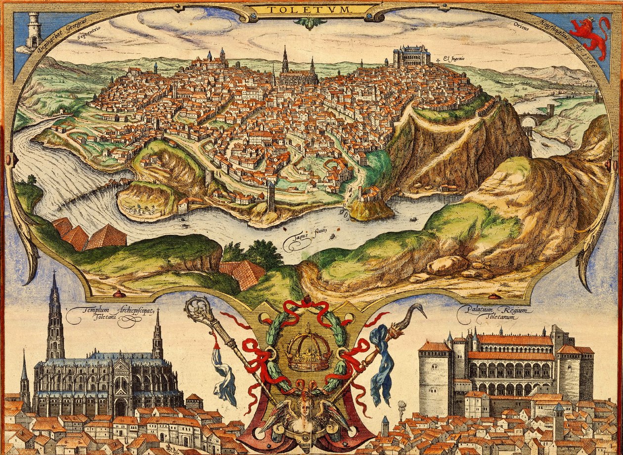 Toledo, Espanja tekijältä Georg and Hogenberg Franz (1535 90) Braun