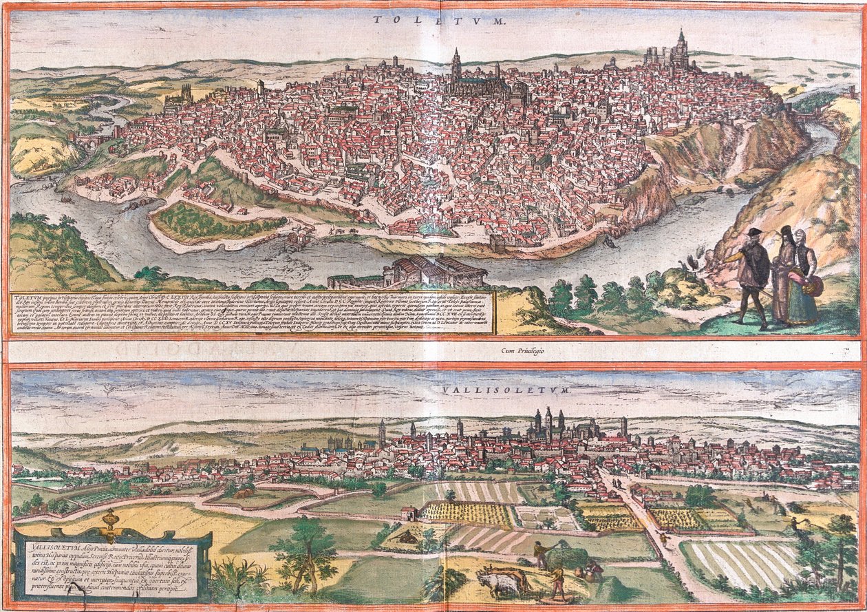 Toledo, Valladolid, Espanja tekijältä Georg and Hogenberg Franz (1535 90) Braun
