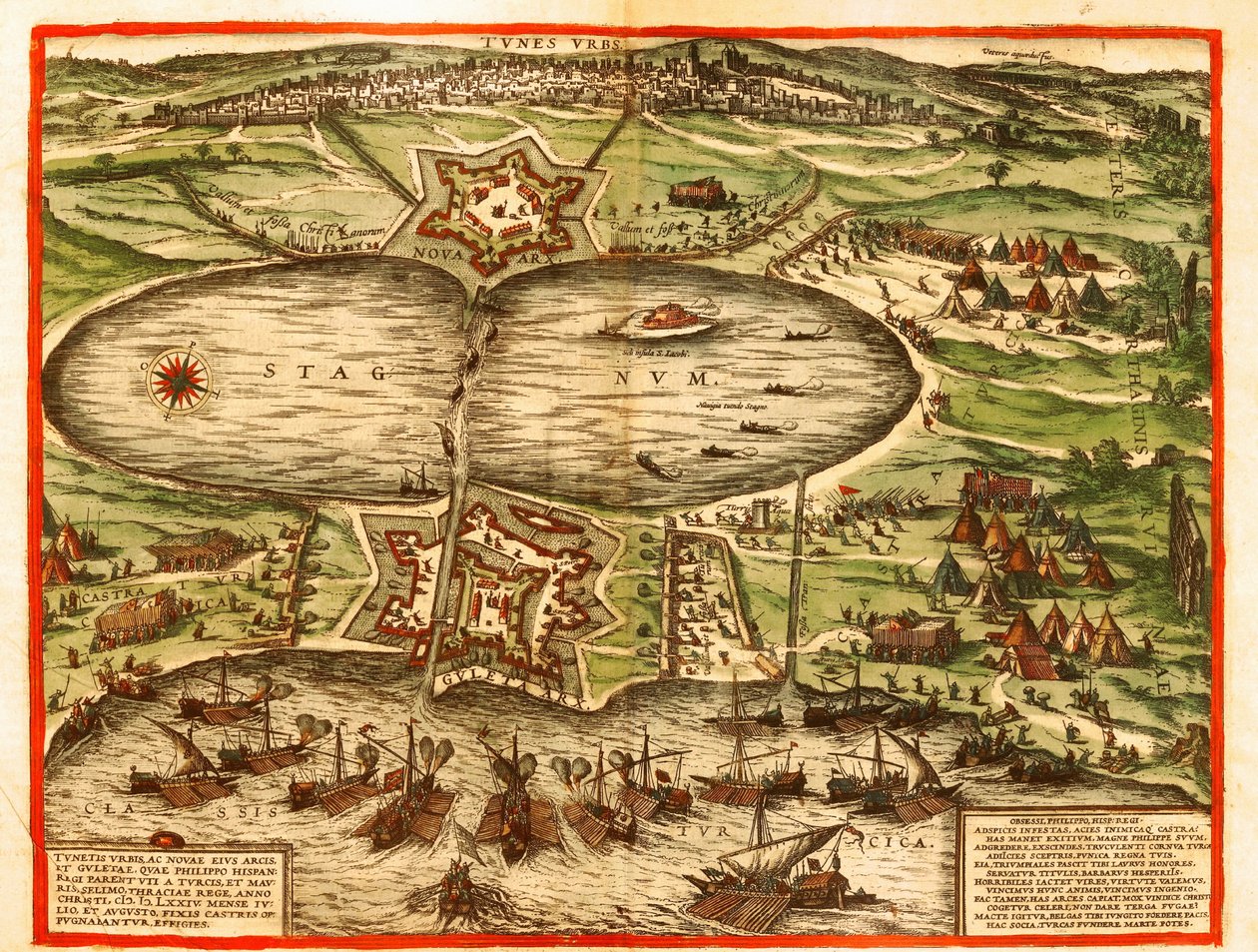 Tunis, Karthago, Tunisia tekijältä Georg and Hogenberg Franz (1535 90) Braun