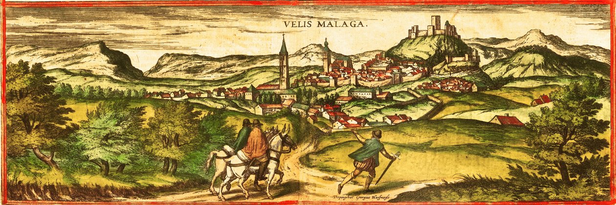 Velez Malaga, Espanja tekijältä Georg and Hogenberg Franz (1535 90) Braun