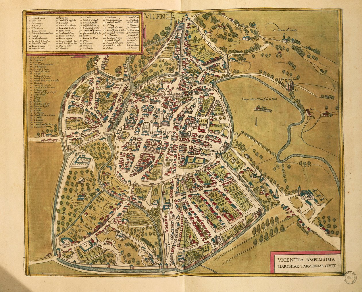 Georg Braunin Vicenza maailman kaupungeista tekijältä Georg Braun and Hogenberg Franz