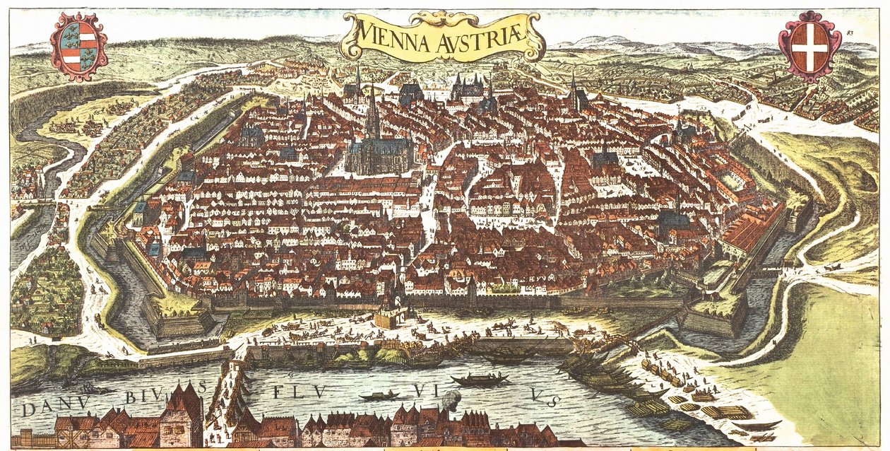 Wien, Itävalta tekijältä Georg and Hogenberg Franz (1535 90) Braun