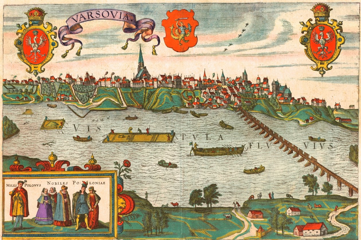 Varsova, Puola tekijältä Georg and Hogenberg Franz (1535 90) Braun