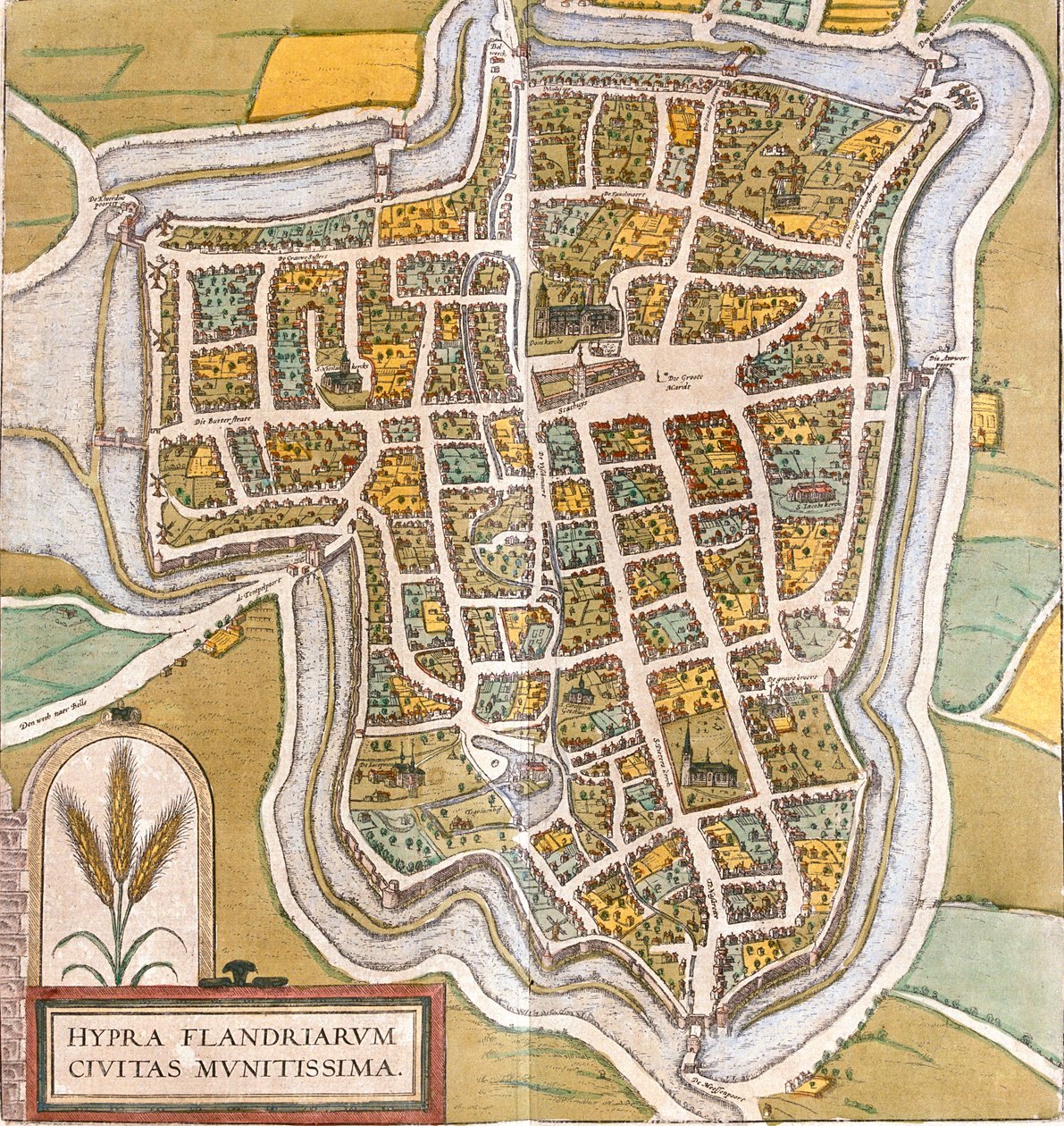 Ypres, Belgia tekijältä Georg and Hogenberg Franz (1535 90) Braun