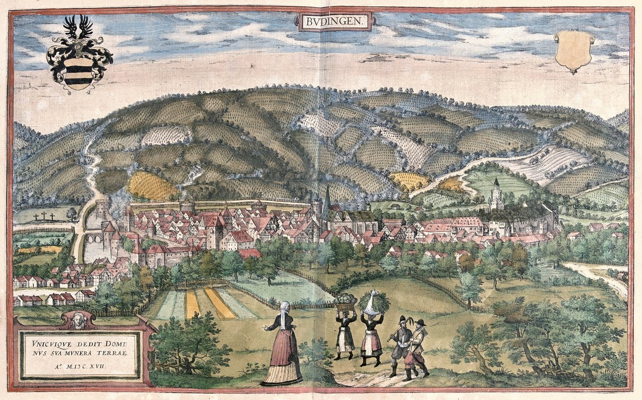 Budingen (Hessen), Saksa (kaiverrus tekijältä Georg Braun and Hogenberg Franz