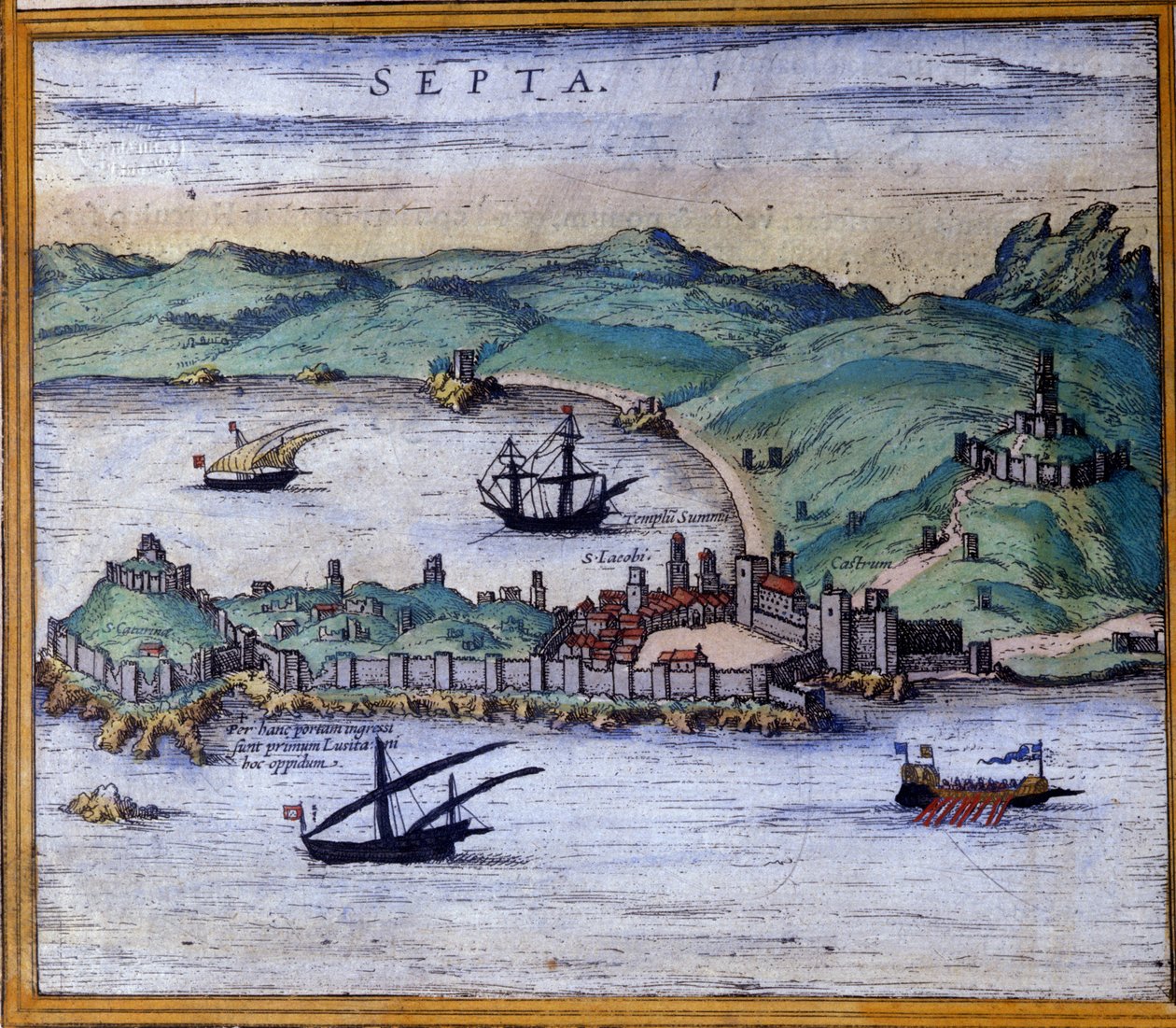Ceuta, Marokko, Braunin ja Hogenbergin "World Cities" -atlasista tekijältä Georg Braun and Hogenberg Franz