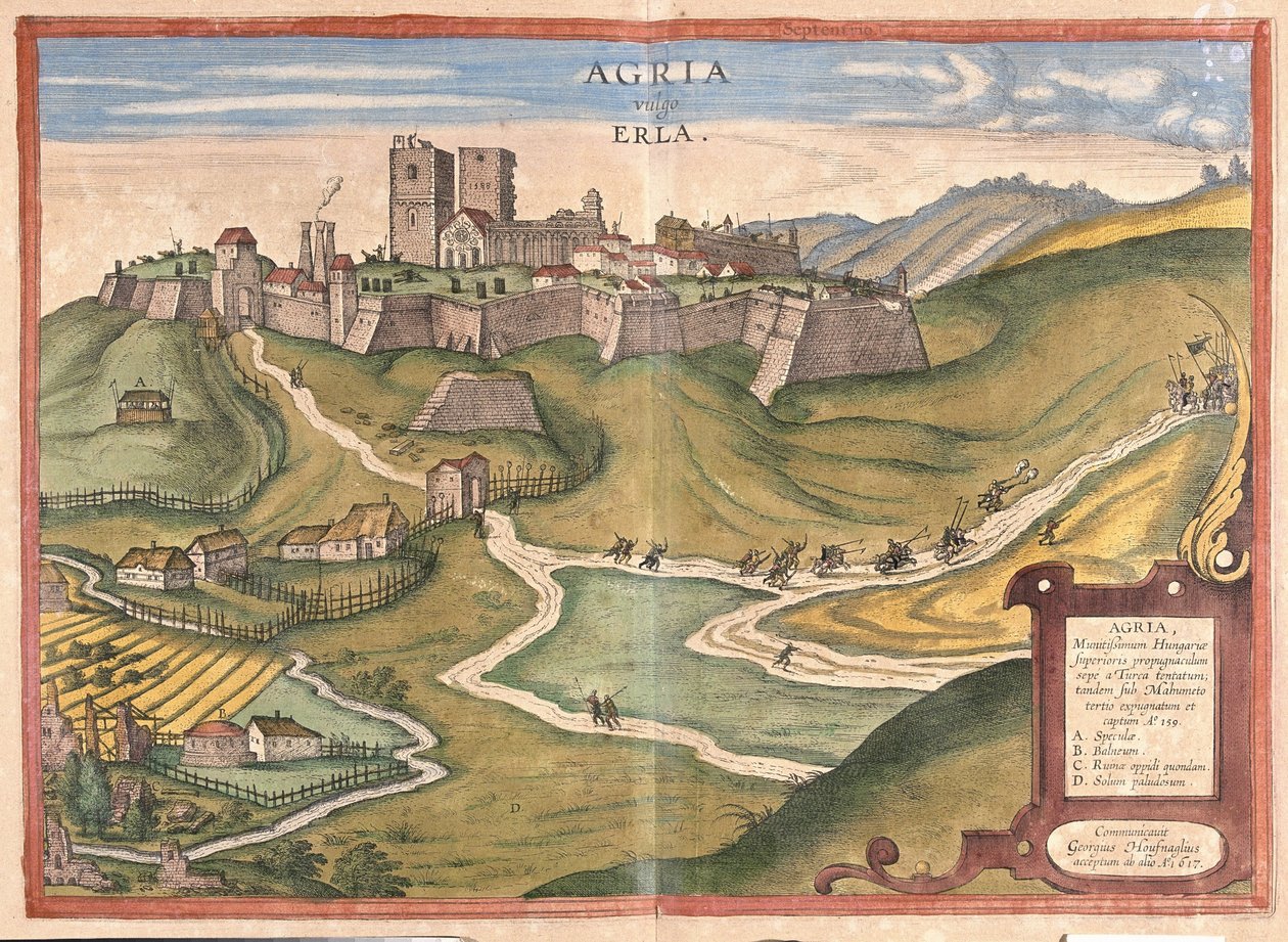 Eger, Unkari (kaiverrus tekijältä Georg Braun and Hogenberg Franz