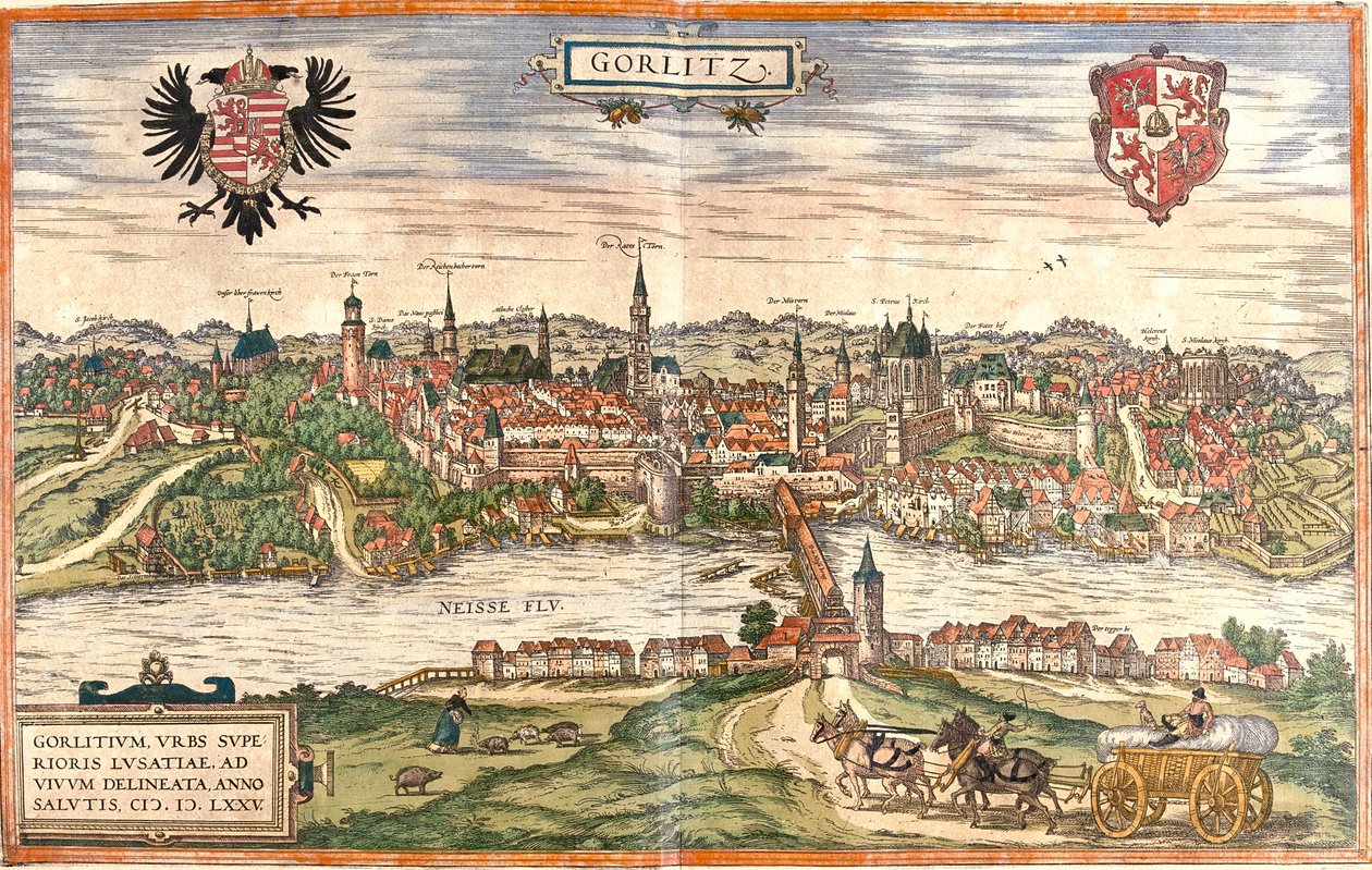 Görlitz, Saksa tekijältä Georg and Hogenberg Franz (1535 90) Braun