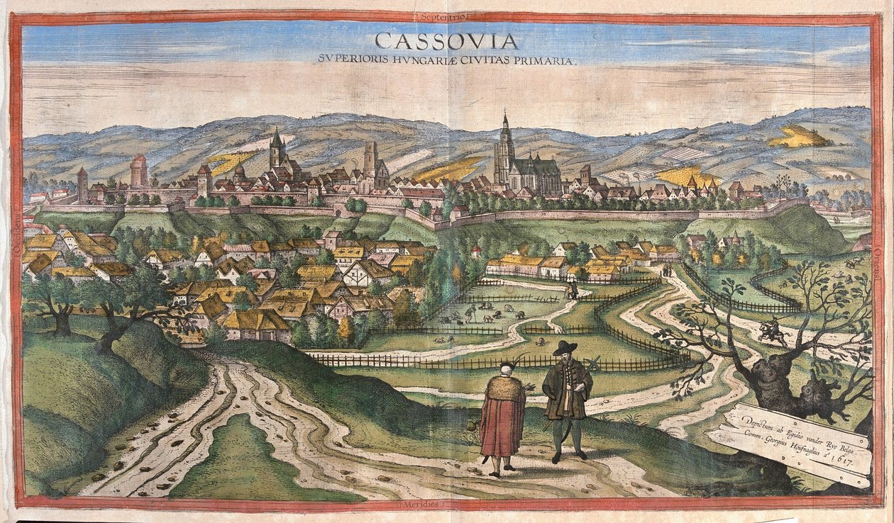 Kosice (Cassovia), Slovakia (kaiverrus tekijältä Georg Braun and Hogenberg Franz