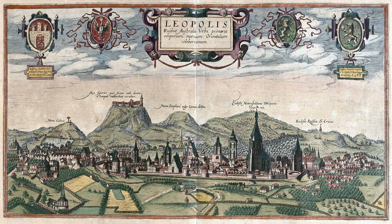 Lviv (Lvov), Ukraina (kaiverrus tekijältä Georg Braun and Hogenberg Franz