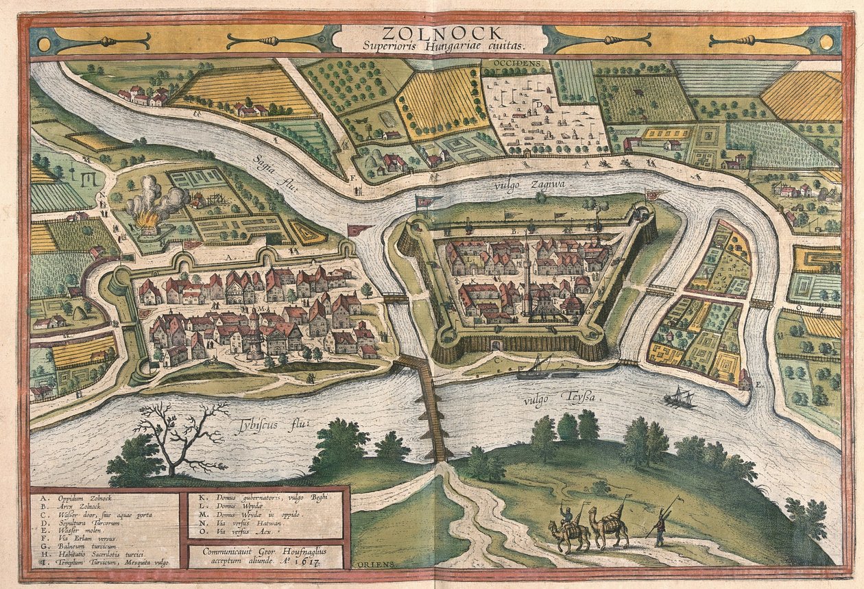 Szolnok, Unkari (kaiverrus tekijältä Georg Braun and Hogenberg Franz
