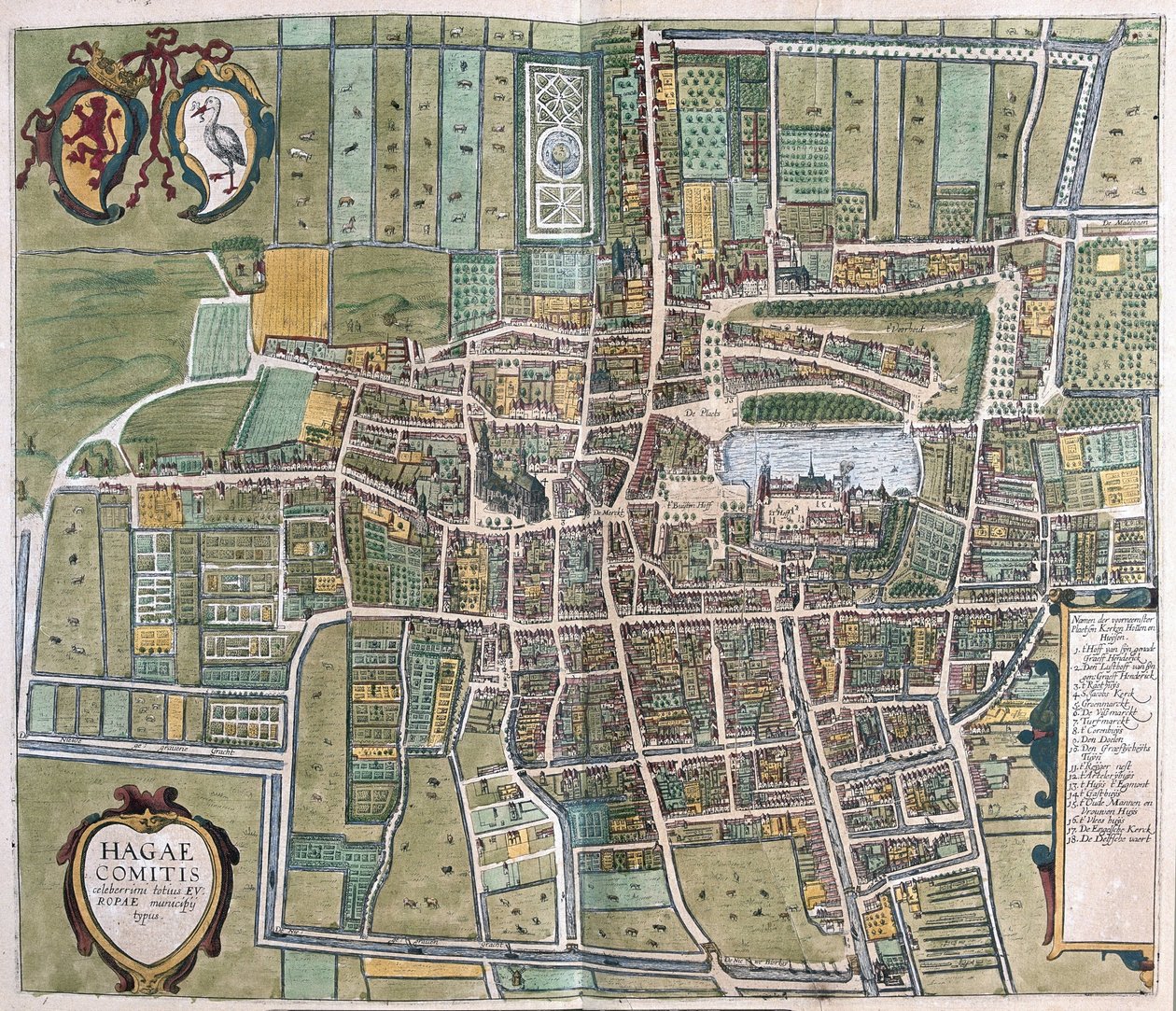 Haag, Alankomaat (kaiverrus tekijältä Georg Braun and Hogenberg Franz