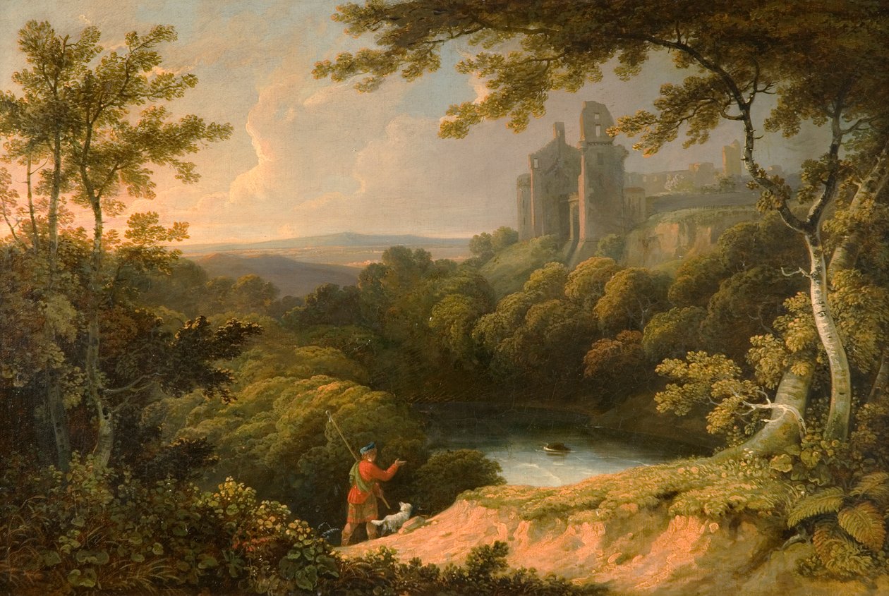 Rosslynin linnan rauniot, Midlothian, 1810 tekijältä George Arnald
