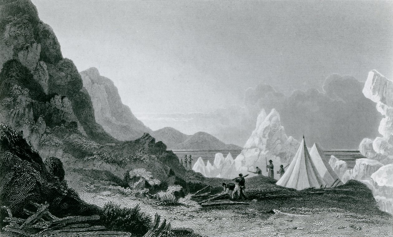 Franklinin retkikunnan ensimmäinen jään pysäyttämä retkikunta, 1826. tekijältä George Back