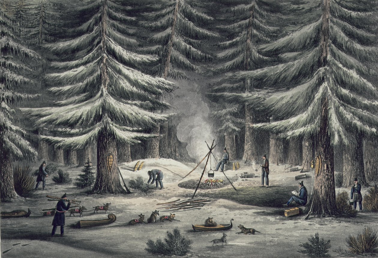 Tapa tehdä lepopaikka talviyönä, 15. maaliskuuta 1820, John Franklinin (1786-1847) 