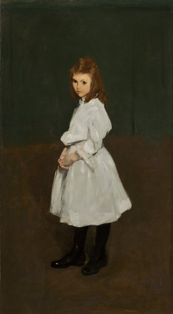Pieni tyttö valkoisissa (Queenie Burnett) tekijältä George Wesley Bellows