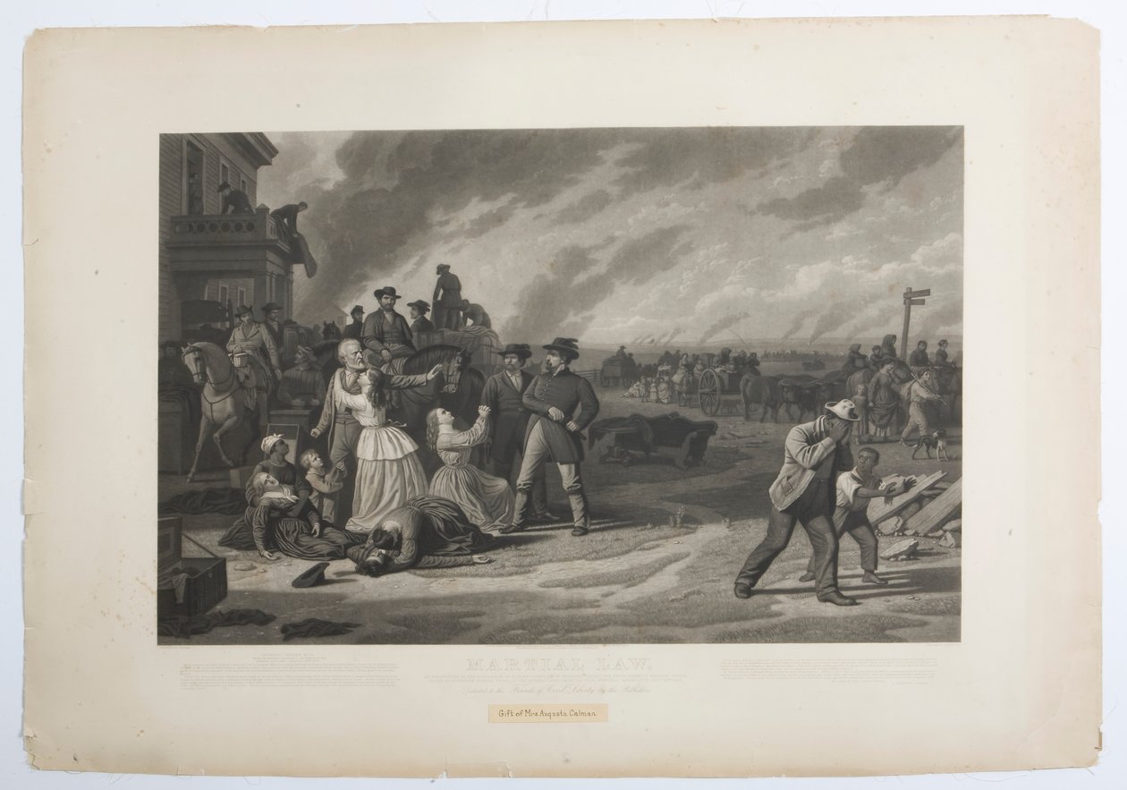 Painatus siviilien evakuoinnista kodeistaan liittovaltion joukkojen toimesta, joka vaaditaan yleisessä määräyksessä 11. tekijältä George Caleb Bingham
