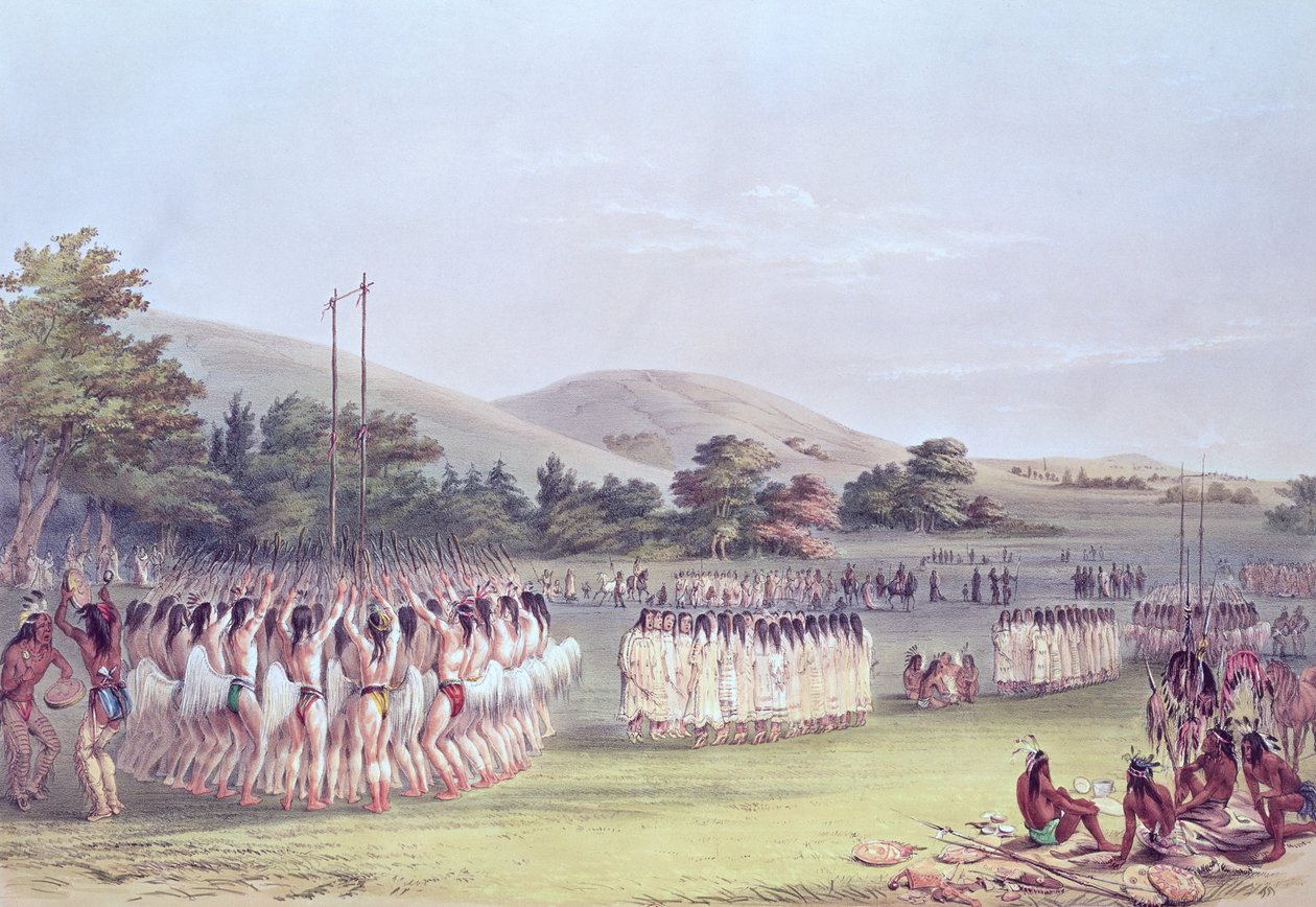 Choctaw-pallotanssi, 1834-35 tekijältä George Catlin