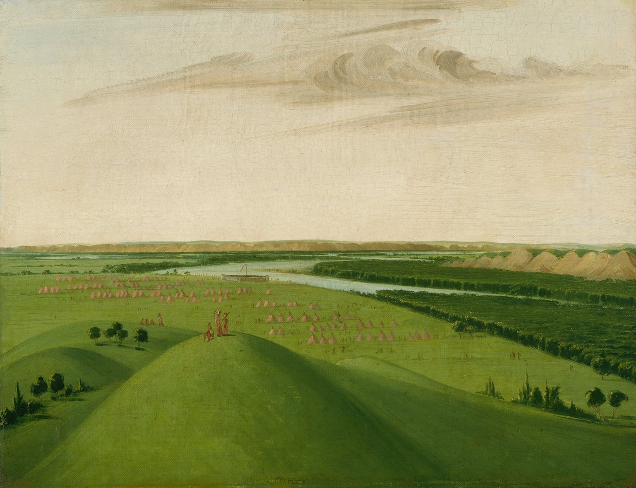 Fort Union, Yellowstone -joen suu, 2000 mailia St.Louisin yläpuolella tekijältä George Catlin