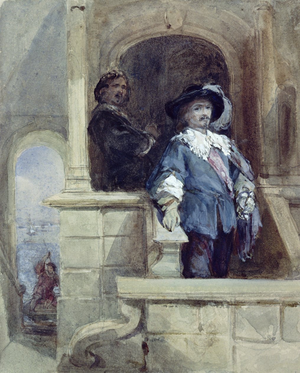 Sir Thomas Wentworth (myöhemmin Earl of Strafford) ja John Pym Greenwichissä, 1628 tekijältä George Cattermole