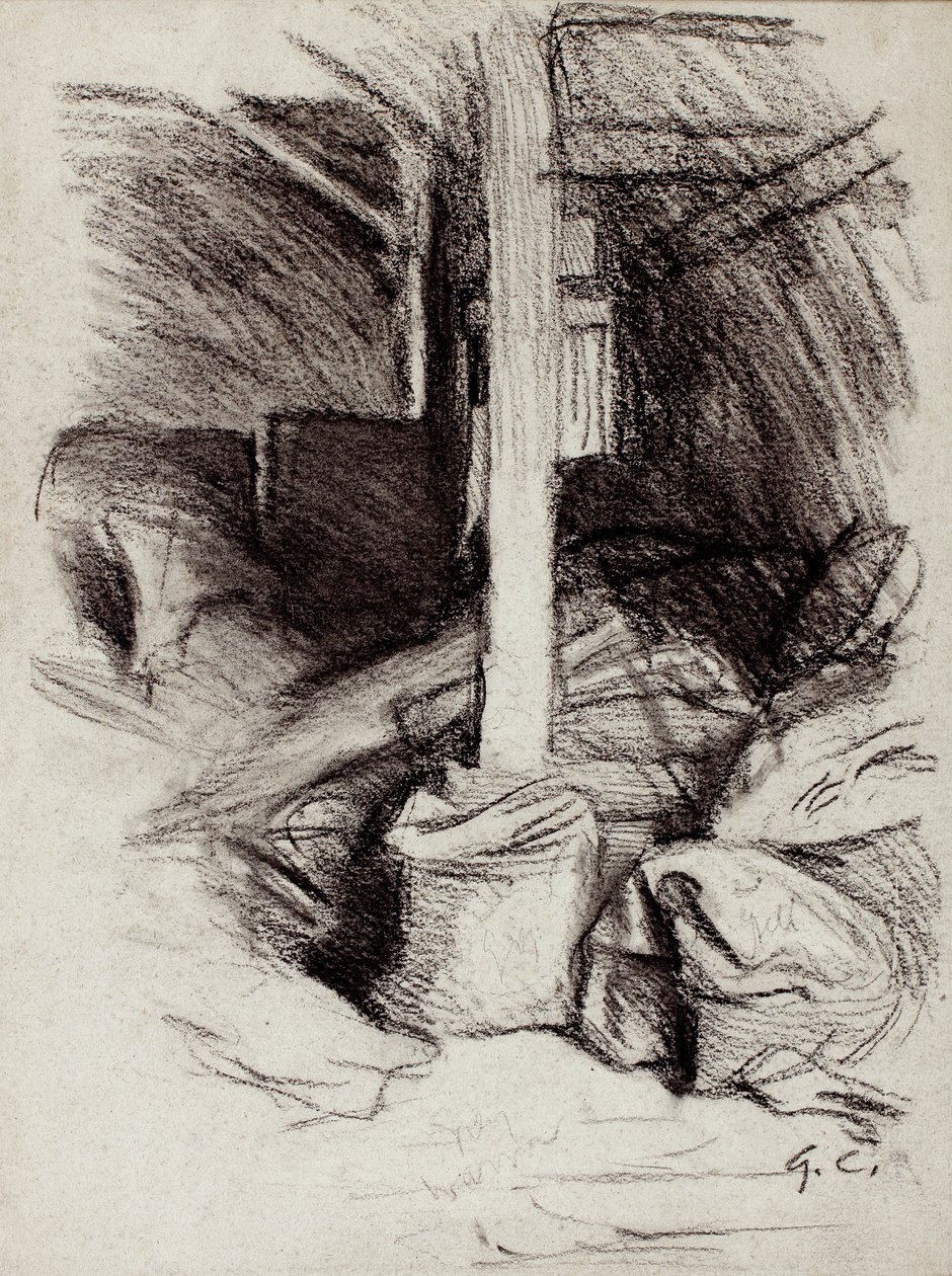 Navetan sisustus (hiili paperille) tekijältä George Clausen