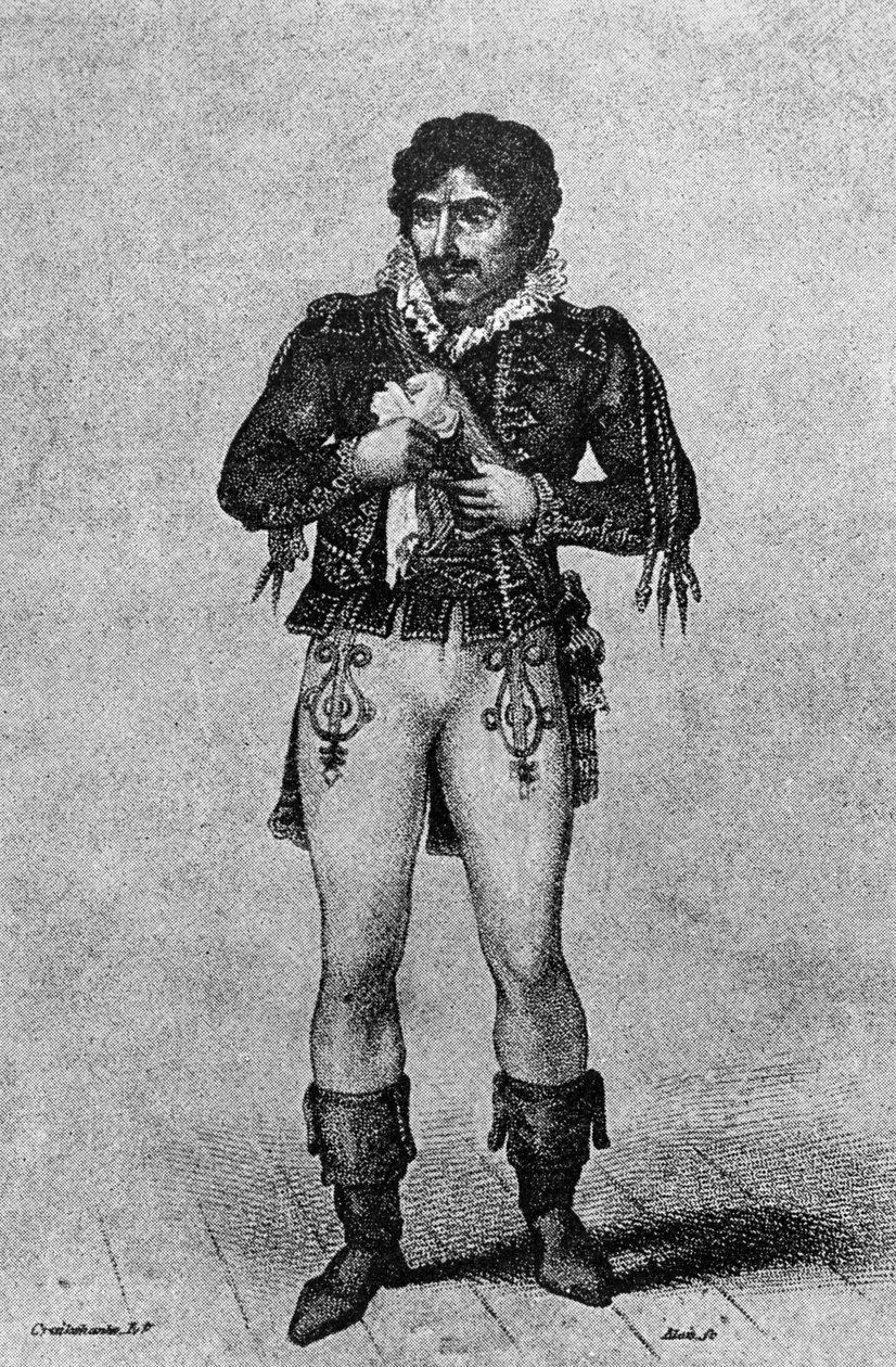 Edmund Kean (1787-1833) Iagona William Shakespearen Othellosta tekijältä George Cruikshank