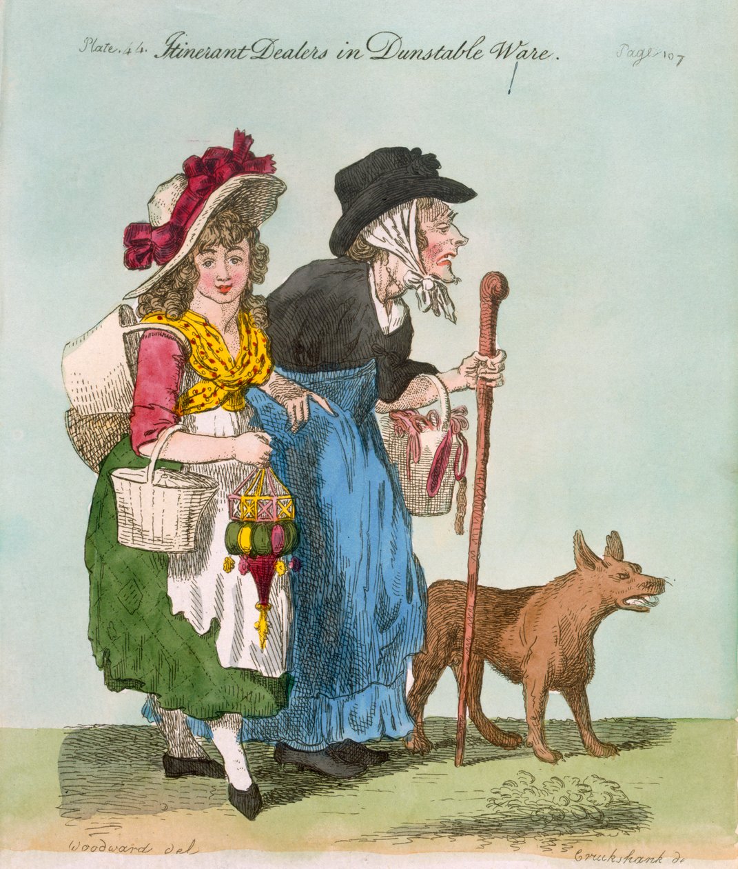 Kiertelevät pölytavarakauppiaat, 1796 (käsinvärinen etsaus) tekijältä George Cruikshank