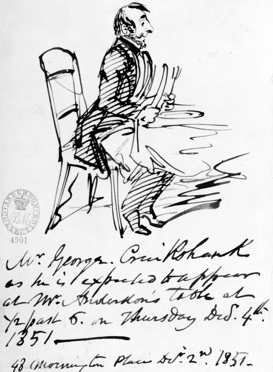 Valmiina päivälliselle, (piirustus) tekijältä George Cruikshank