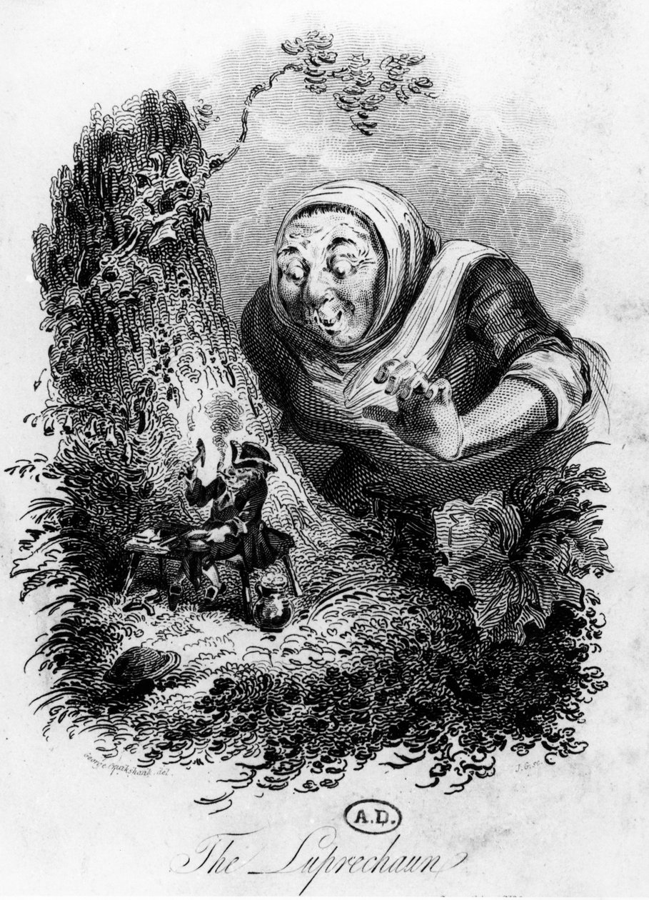 Leprechaun, noin 1800-50 tekijältä George Cruikshank