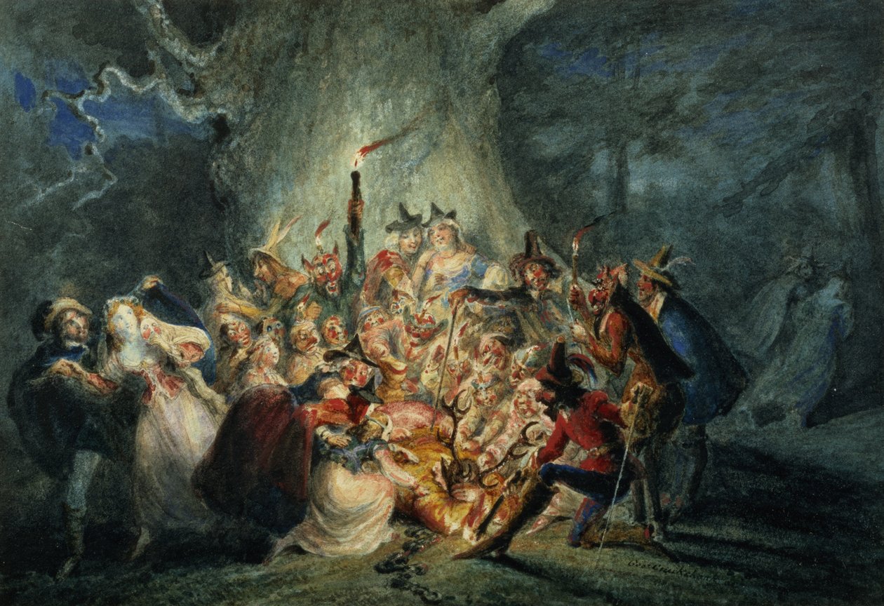 Windsorin iloiset vaimot, näytös V, kohtaus 5 tekijältä George Cruikshank